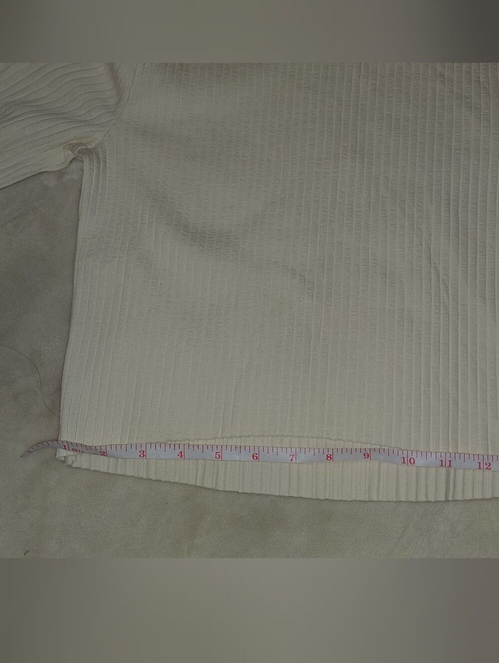 ZARA Ribbed Turtleneck Crop Sweater/Or Long Sleeve Top Cream Size L NWT - Picture 10 of 10
